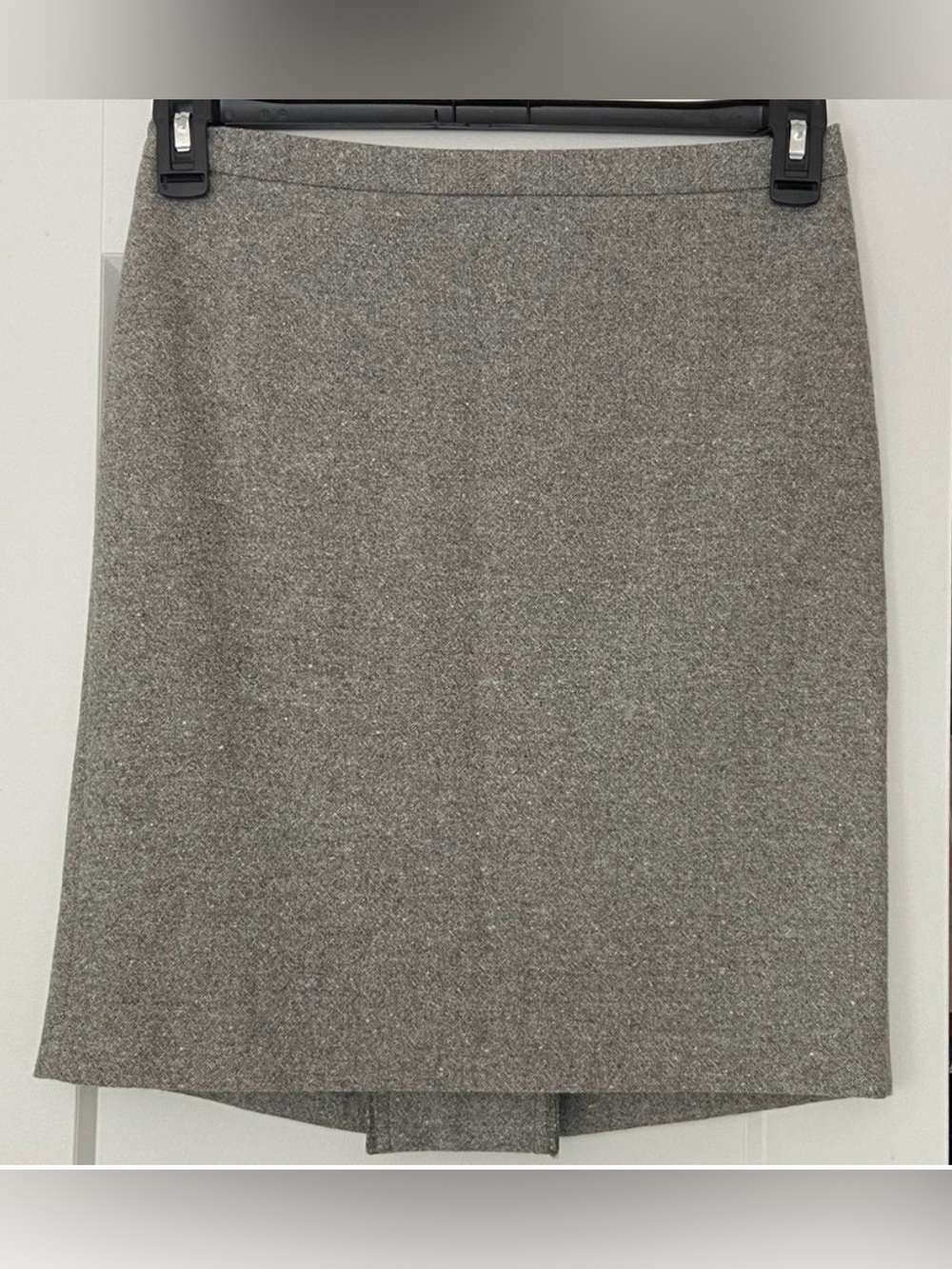French connection Grey wool midi skirt Back pleated slit